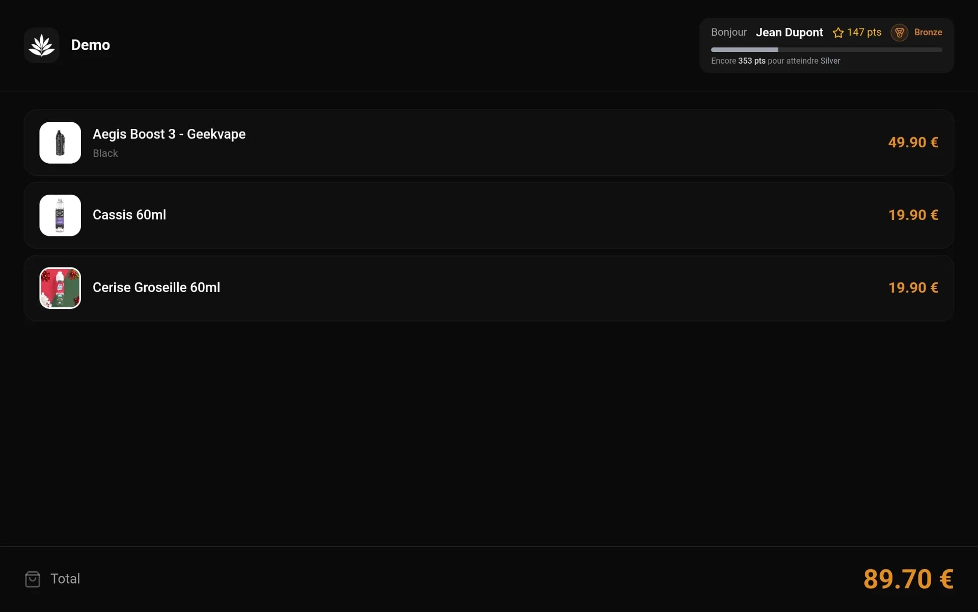 SYLVINIO — Aperçu du menu digital — Vue 2