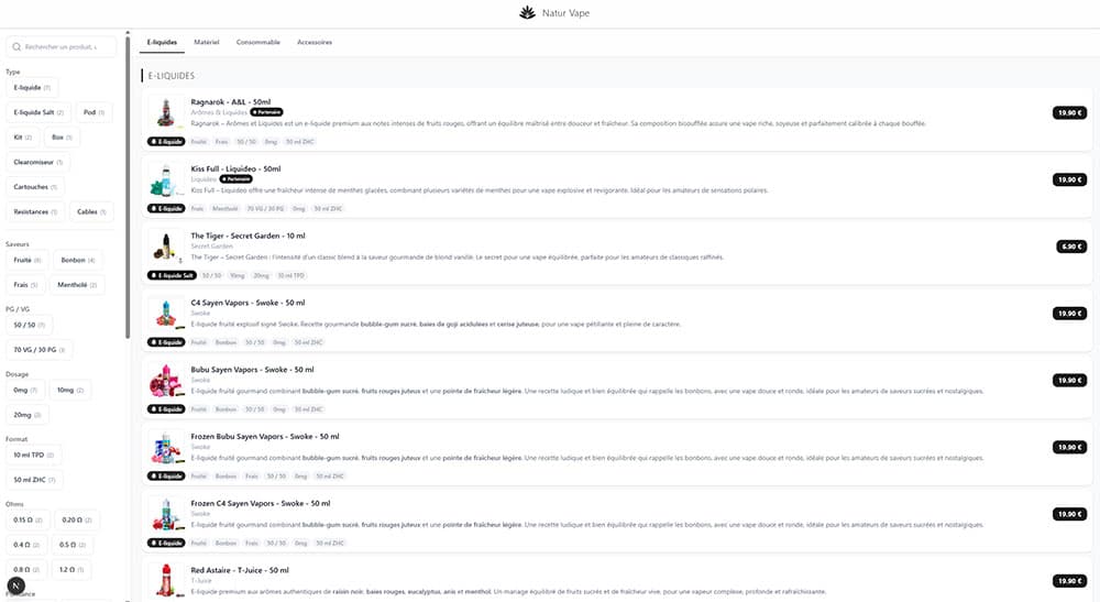 Menu au template Inline